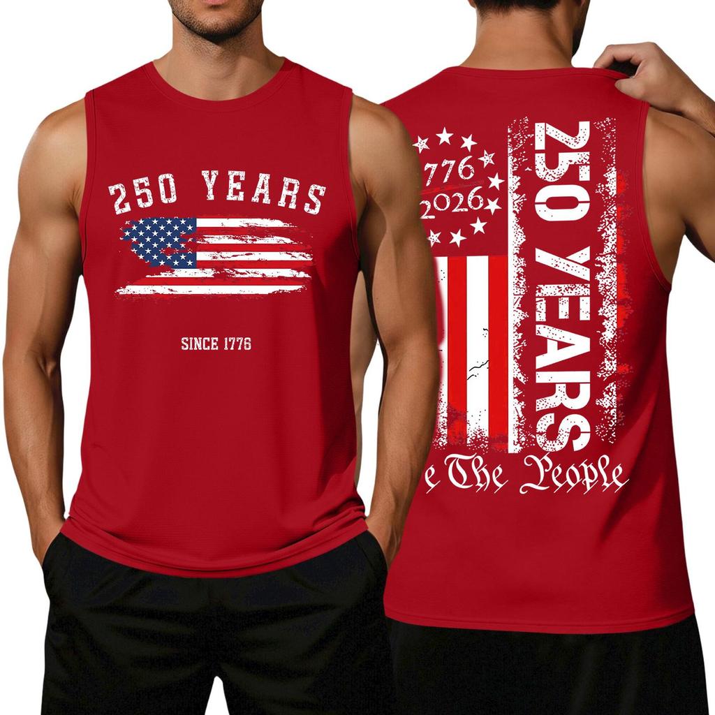 Men 4th Of Shirts USA Muscle Sleeveless Shirt Patriotic Tank Tops