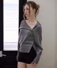 Rosefranz Fold Off Shoulder Knit [Gray]