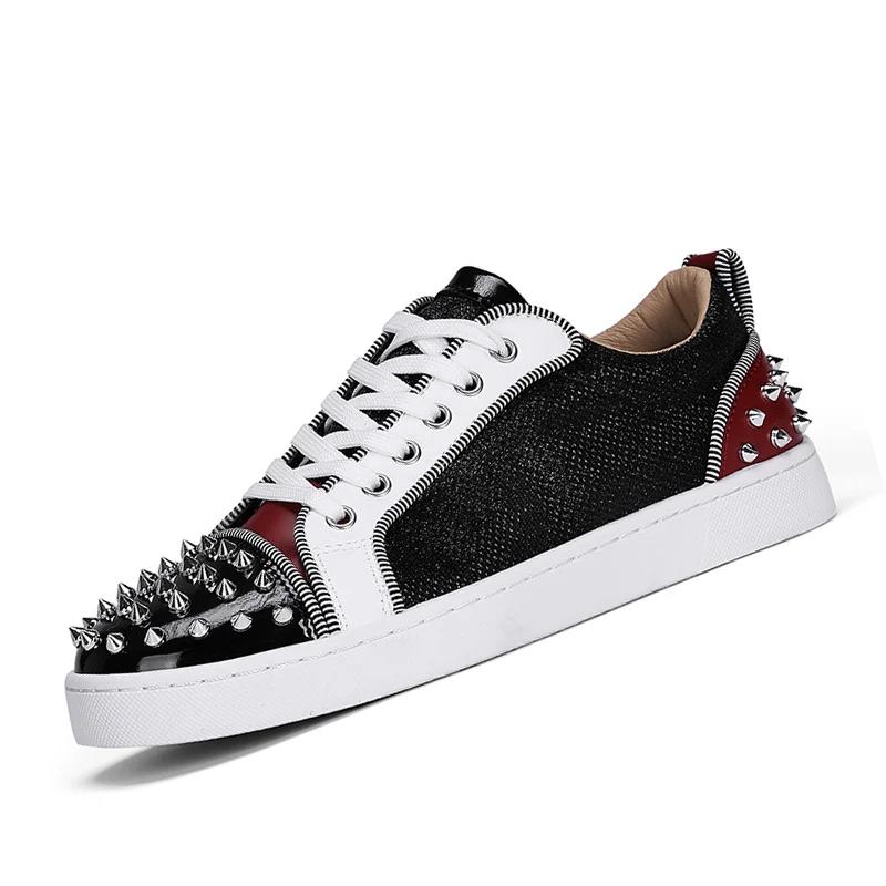 2025 New Men's Casual Shoes Comfortable Soft Punk Style Board Shoes Fashion Nail Anti Slip Wear Resistant Personalized Sneakers