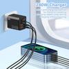 240W Gan Usb C Charger 8 In 1 Fast Charging Phone Charger Power Adapter For Phone Type C Eu/Us Plug Wall Charger