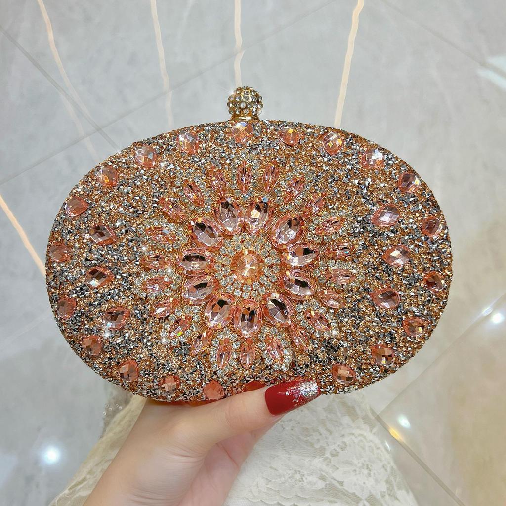 Clutch Retrò Europeo e Americano con Diamanti Pieni: Elegante Borsa da Principessa per Bar, Festa KTV o Cena.