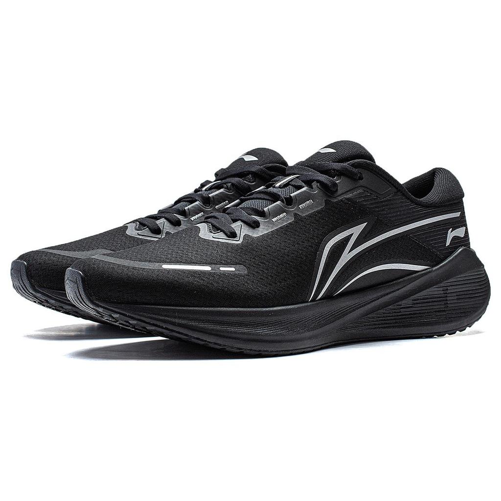 New LiNing Wave V2 Cushioning, Slip Resistant, And Abrasion Resistant Low Top Casual Running Shoes Women's Black ARST054-6