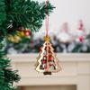 3D Wooden Christmas Tree Ornaments: Bells & Stars Scene Decoration