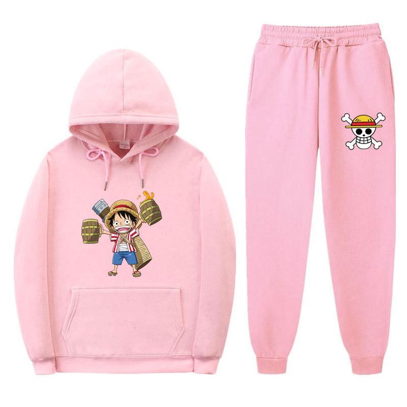 Mens Warm Hooded Sweatshirt Set With Printed Design Long Sleeve Top Pants Casual Sportwear Winter