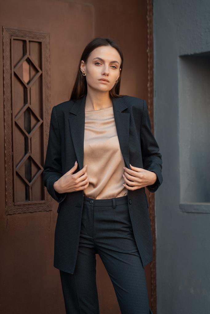 Rett blazer i gingham