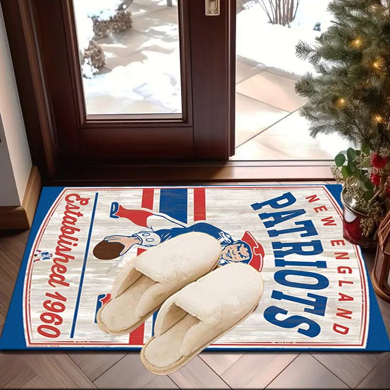 Patriots Team Spirit Area Rug for Office, Chair Rug, Decorative Carpet Livingroom Mat, Large Size Fan Gifts Christmas Gifts