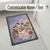 Cherry Blossom Theme Soft Crystal Velvet Rug Custom Name & Text Print Non Slip Floor Rug for Bedroom Living Room