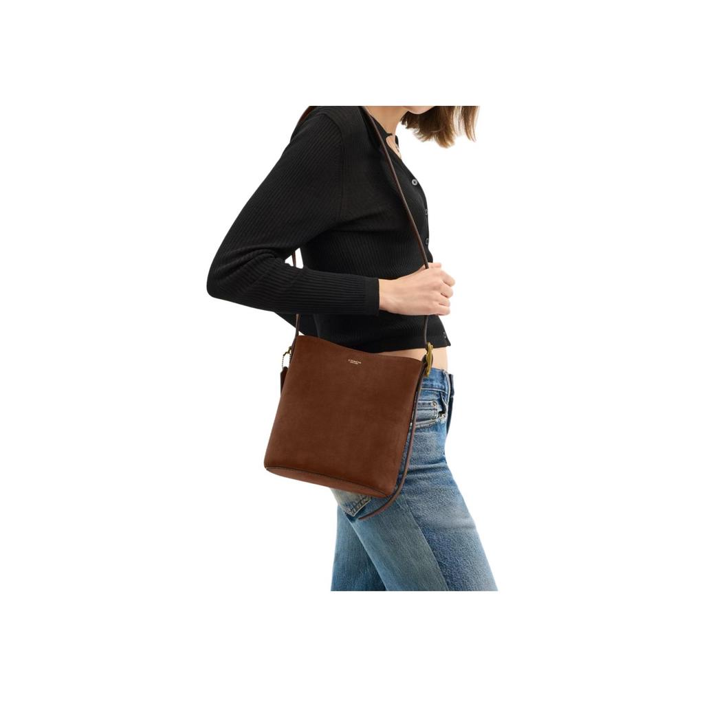 Coach Bleecker 21 Bucket Bag With Front Brand Logo Women Shoulder Bag Warm-Brown CCW84-B4WBR