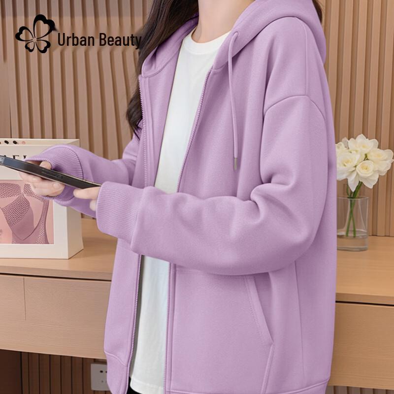 

Women s Loose Hooded Full-Zip Sweatshirt Jacket 2XL