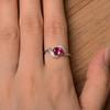 Damenring mit rotem Rubin-Edelstein Juligeburtsstein Ovalschliff 925 Sterlingsilber Hochzeits-, Verlobungsring