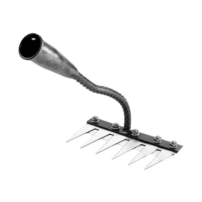 Râteau de jardin - AIMOONSA - Nouveau râteau à vis 6 dents - Acier au carbone - Poignée ergonomique - Résistant