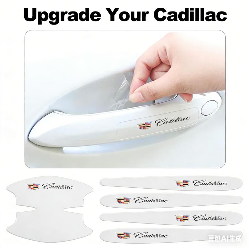 8PCS TPU Car Door Handle Protection Stickers Decals for Cadillac CT4 CT5 CT6 XT4 XT6 CTS ATS SRX XTS STS SLR XLR BLS Deville AGW1