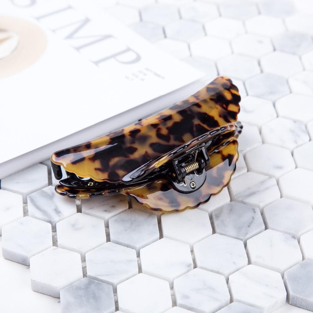 Full Size Celluloid 12 Cm Large Hair Claw Luxury Handmade French Design Fashion Tortoise Shell Accessories Women Hair Clip