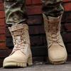 Spring and Summer Men's Sand-colored Combat Boots Brown Outdoor Wear-resistant Non-slip Military Boots Leather Desert Tactical Boots Training Boots