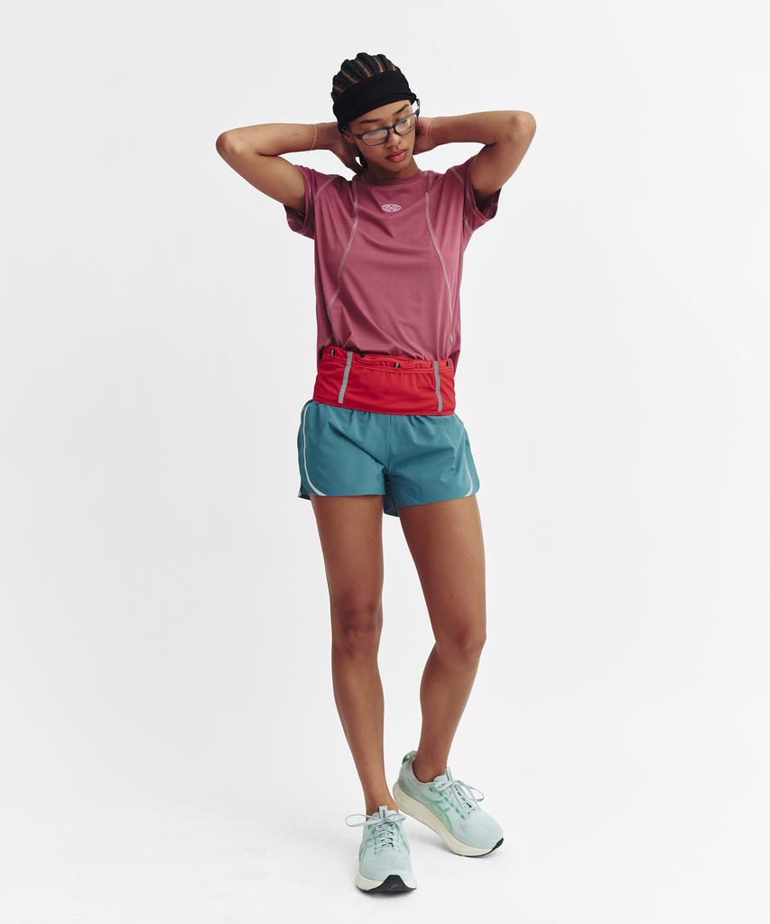 Minasu Sports Fit Contrast Stitch Short Sleeve T Shirt_Pink