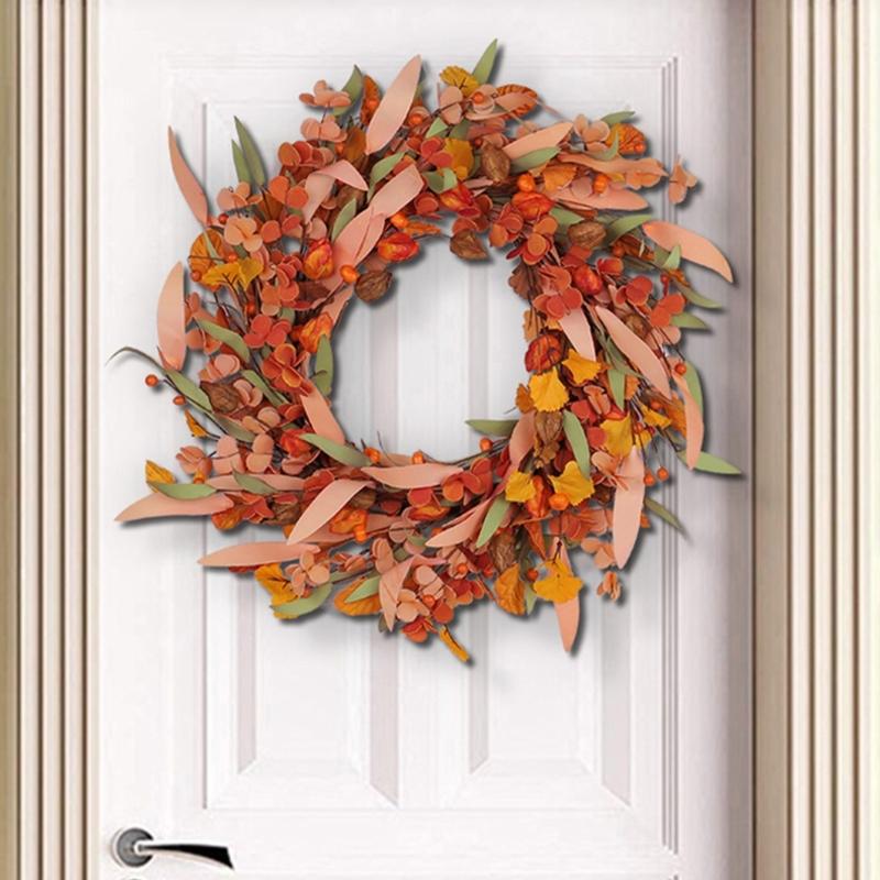 Handmade Wreath for Thanksgiving Celebration Garlands for Home and Office Decoration Harvest Festival Door Hanging