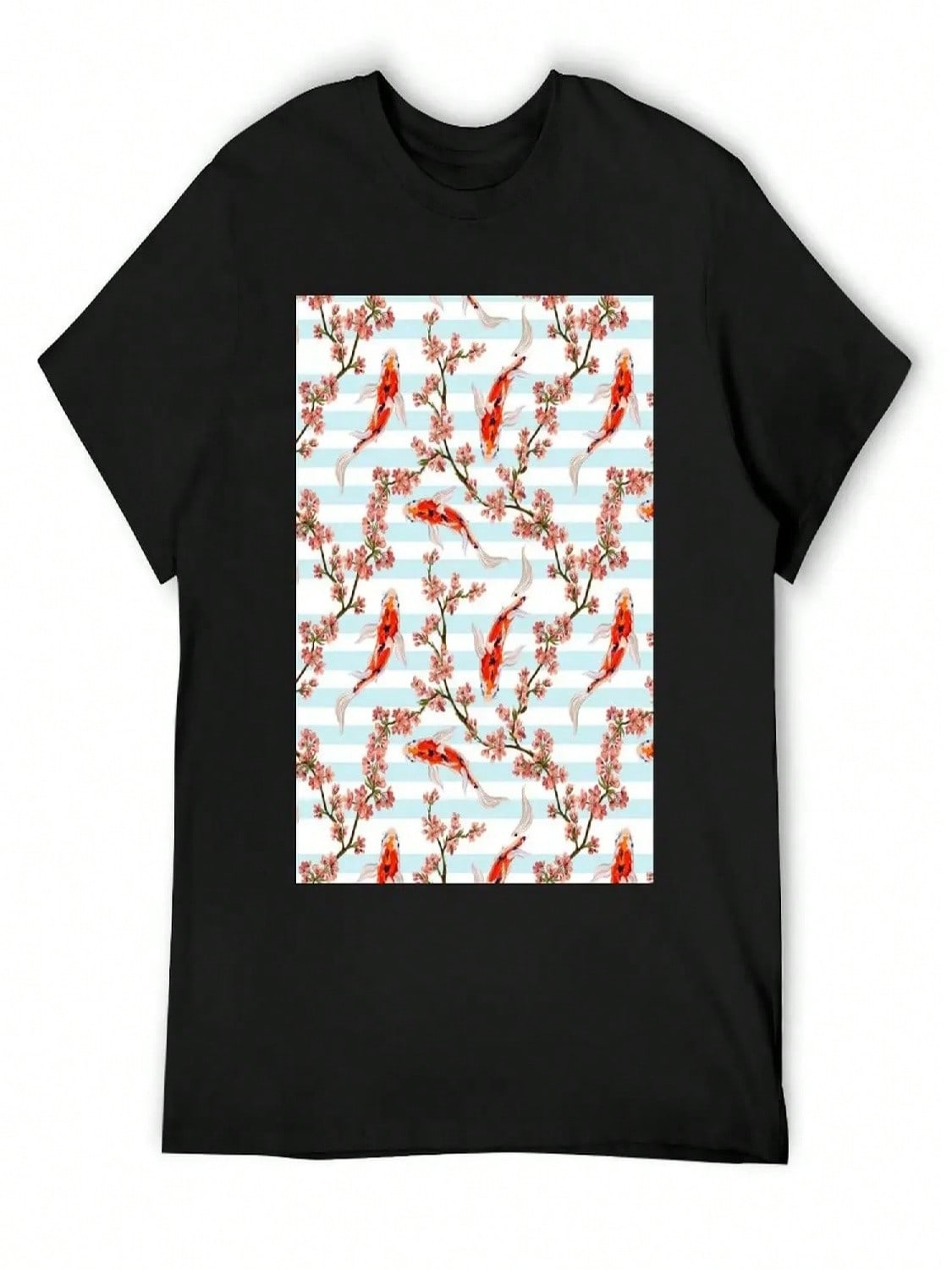 Koi Fish Pattern T-Shirt Plus Size Clothes Oversizeds Korean Fashion Quick-Drying unisex T Shirts S