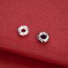 S925 Sterling Silver Hammered Wheel Spacer Beads, Handmade DIY Round Circle Beads for Braided Rope Bracelet, Silver Jewelry.