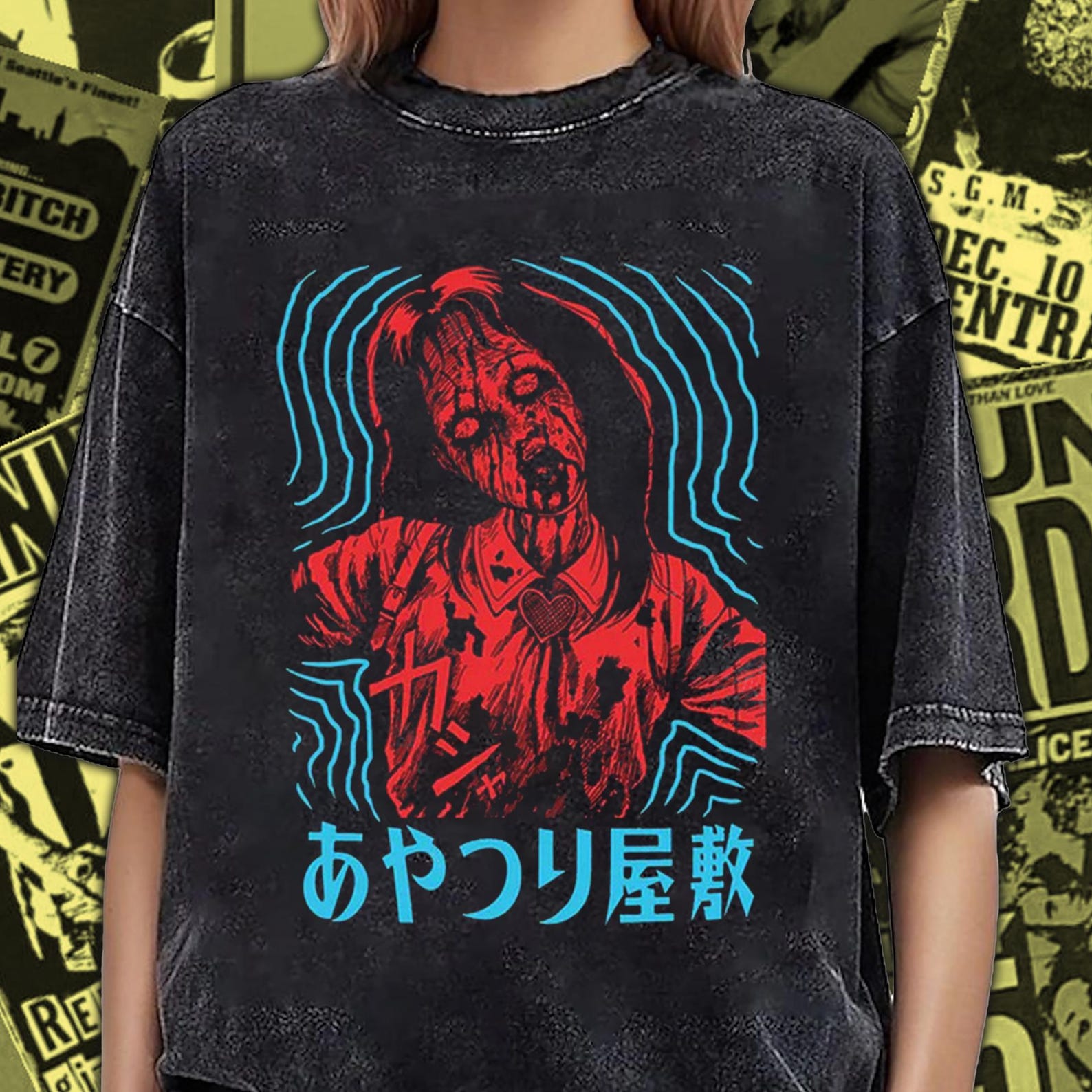 Tomie Junji Ito Anime Manga T-Shirt, Japanese Horror Tee TJ003 M