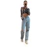 Ripped Jeans Women's Street Hipster High Waist Wide Leg Denim Pants