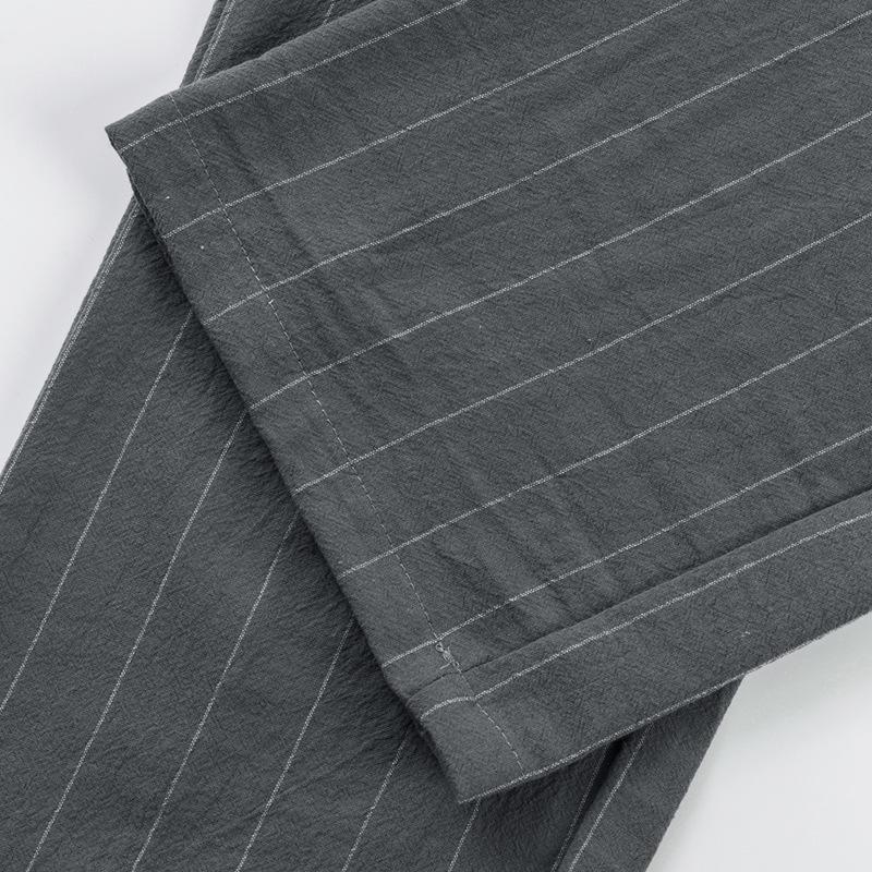 Spring and Autumn Thin Men's Casual Pants Striped Zipper Straight Versatile Simple Suit Pants