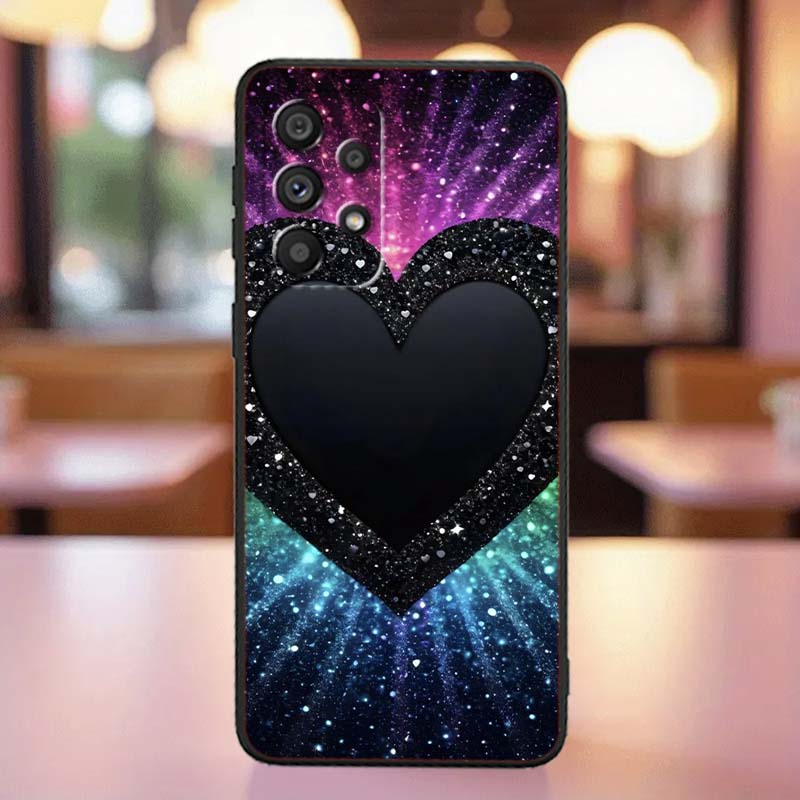 Luxurious Love Design Art Case For Samsung A41 A35 A34 A33 A32 A25 A24 A23 A21s A06 A05 A04 A03 Note 10 20 Ultra 5G Black