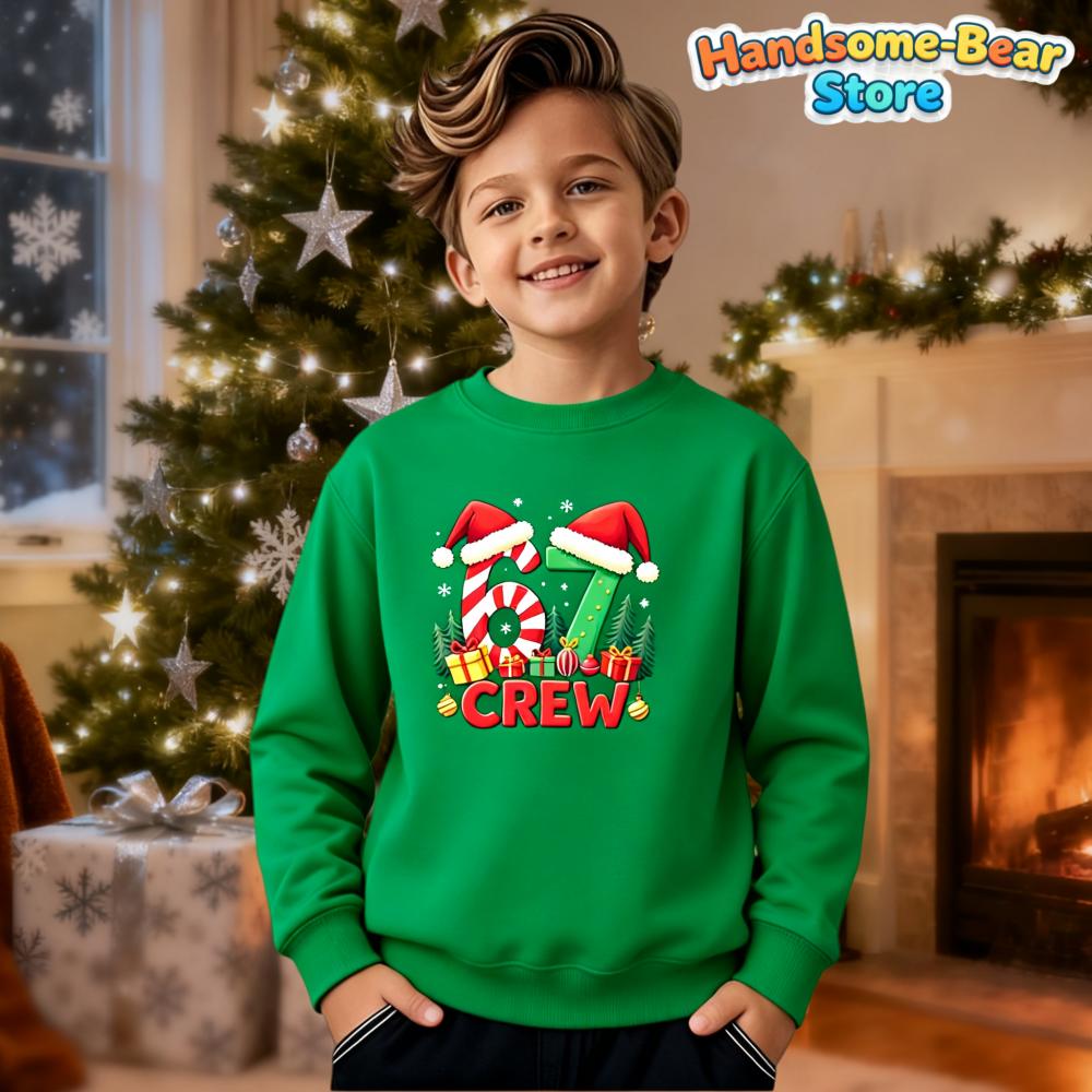 Kinder Herbst Winter Oberteil Weicher Rundhals Hoodie Santa Spruch 6 7 Einzigartig Lässig Feiertagsparty Pullover Sweatshirt Kinderkleidung