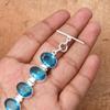 Blue Topaz Gemstone : 925 Sterling Silver Handmade Multi Gemstone Bracelet Jewelry
