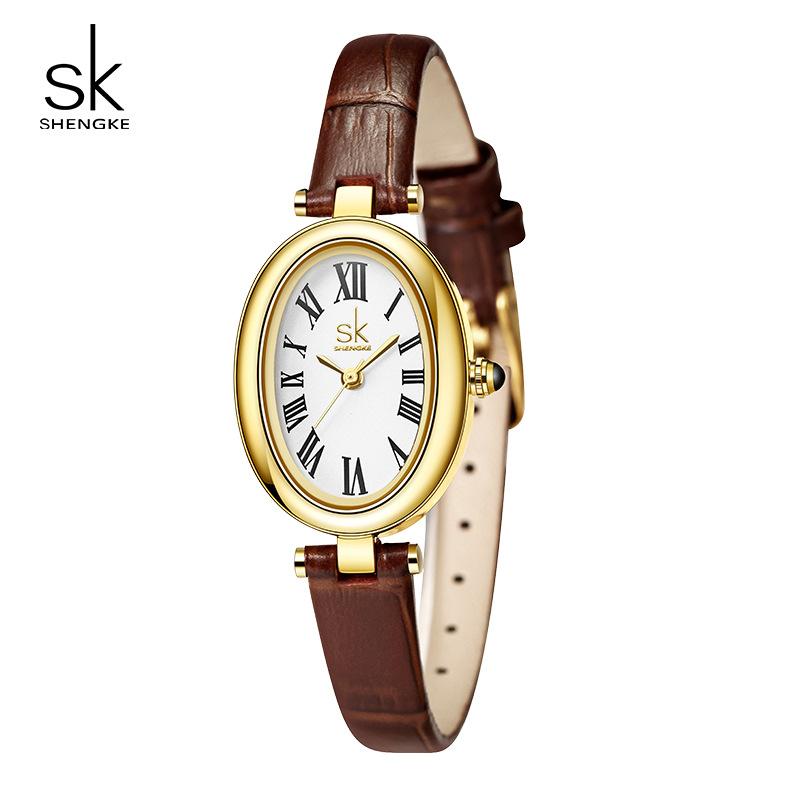 Ladies Watch Simple Oval Belt Bathtub Watch Premium Waterproof Quartz Watch Female 0219