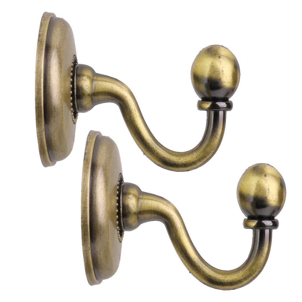4 Fermatenda Da Parete Oro Con Viti – Ganci Portatende Per Finestre, Stile Classico, Accessorio Per Arredo
