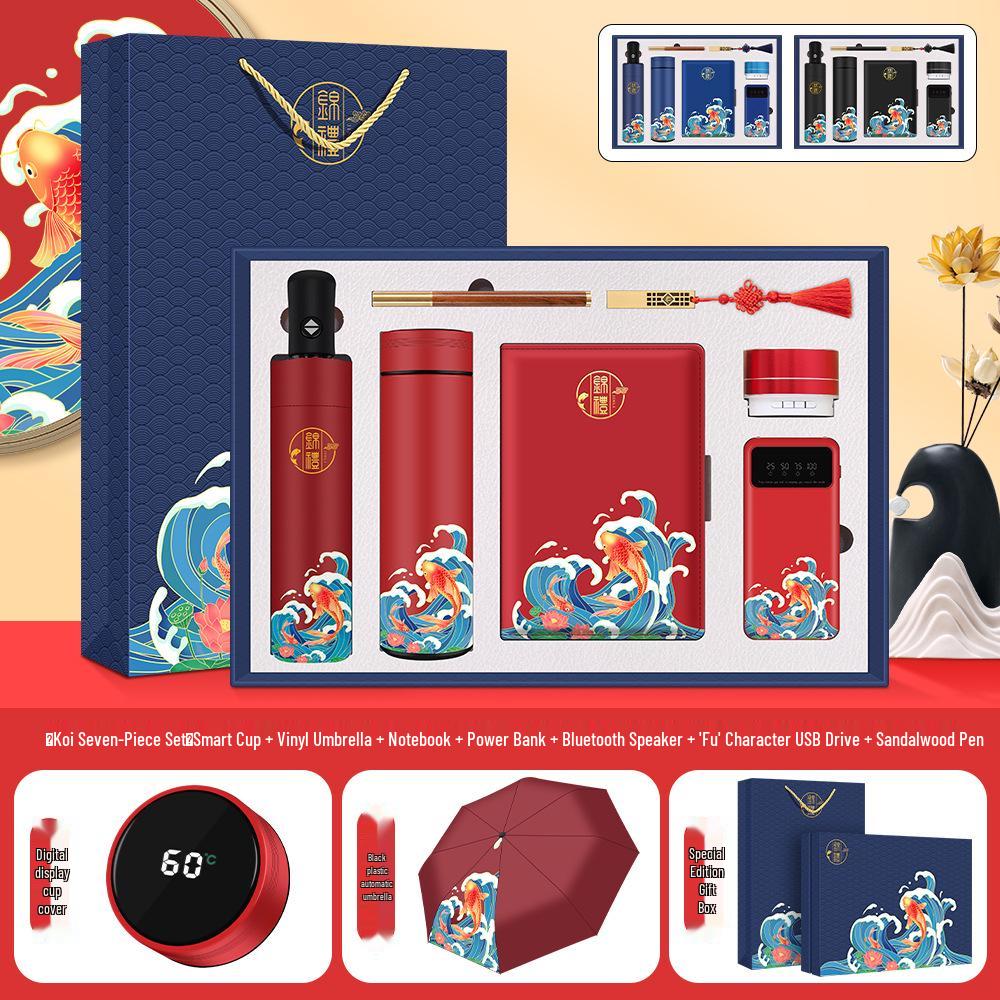 High-End Dragon Boat Festival Thermos Gift Set - Luxurious Business Souvenir for Anniversaries and Events
