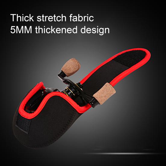 Baitcast Rollentasche Öffnungsmund Gute Elastizität Wasserdicht Schutz Verdickte Angelrollenhülle Tasche für Outdoor-Angeln