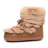 New Women'S Winter Boots Furry Short Tube Snow Boots Women Artificial Rabbit Fur Space Boots Non-Slip Warm Shoes For Women