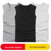 Men's 40s Pure Cotton Wide Shoulder V-Neck Vest - Breathable Ribbed Base Layer for Sport & Fitness