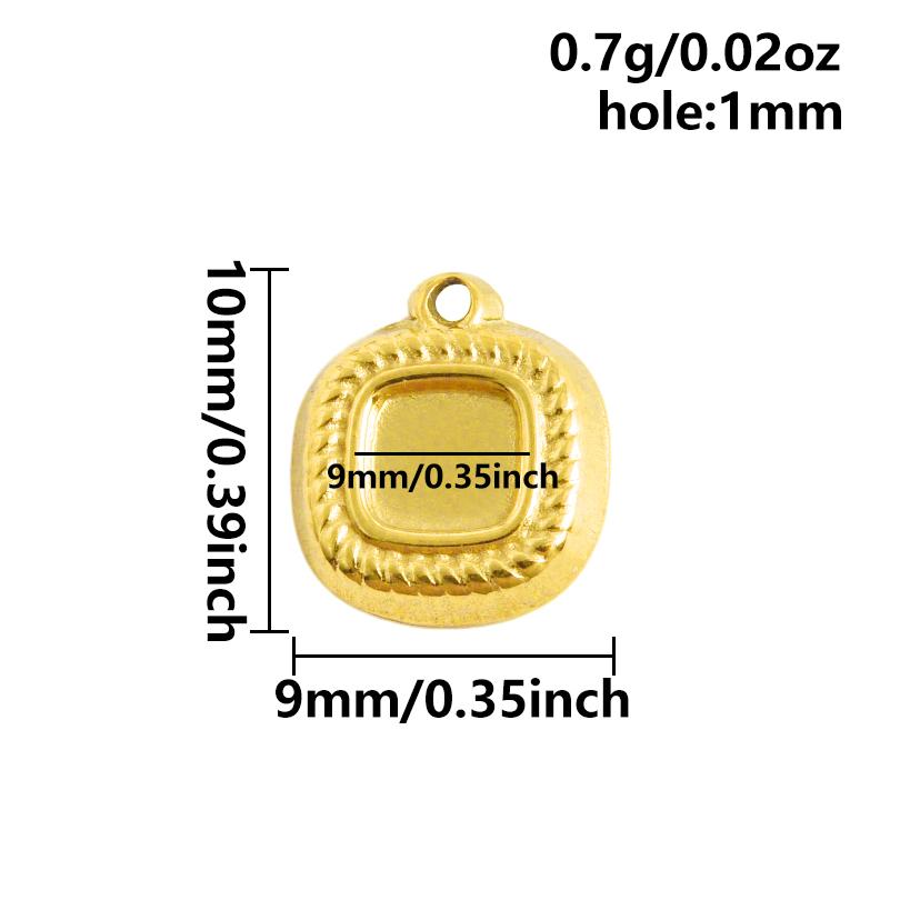 6 Stück Herz Quadrat Wassertropfen Oval Cabochon Basis Fassung Anhänger Edelstahl Charms Für Schmuckherstellung Großhandel DIY Materialien
