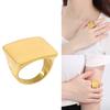 Anillo Cuadrado Contemporáneo de Acero Inoxidable Artesanal Joyería Resistente al Deslustre Para Ocasiones Casuales O Formales
