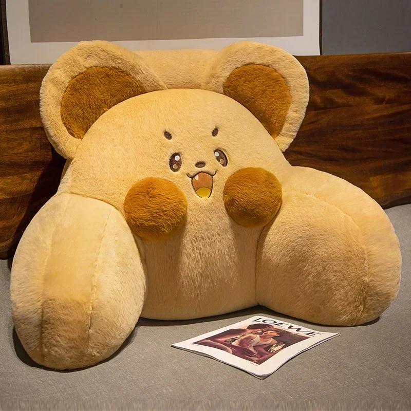 

Мультяшная Милая Крыса Подушка для Сна с Взъерошенной Шерстью Плюшевая Съемная и Стирающаяся Подушка для Сиденья на Кровать Диван Защита Поясницы Спинки 55x45cm коричневый