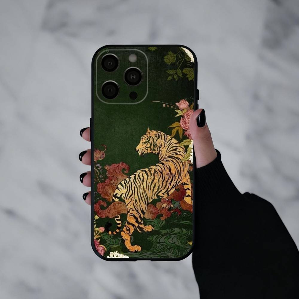 T-tiger P-poster Phone Case For iPhone 17pro,16,15,14,13,12,11 Plus,Pro Max,XS,Soft Silicone Black Cover