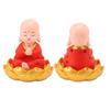 Small Monk Ornaments Cute Monk Car Interior Display Decoration Light Energy Sensing Decorations for Car Dashboard Home