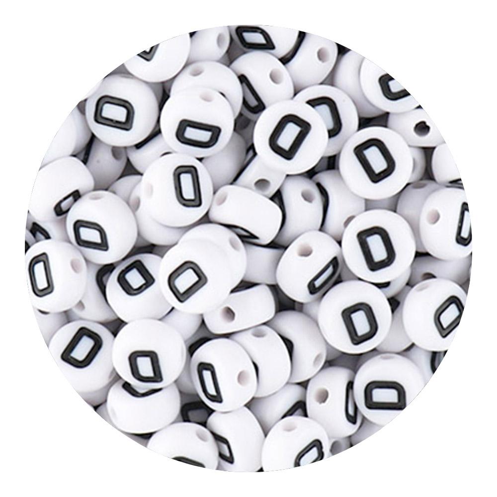 50/100/200pcs/Lot 7x4mm White A-Z Round Alphabet Acrylic Letters Beads Loose Spacer For Jewelry Making DIY Bracelet Accessories