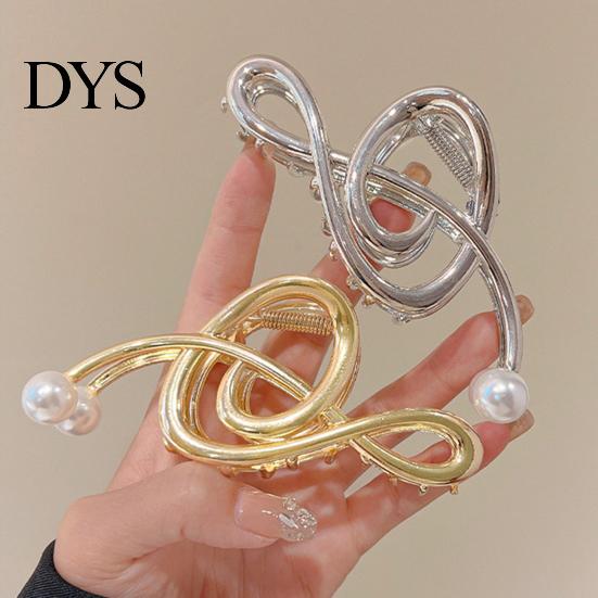 Unique Hair Clip Claw Musical Note Shape Faux Pearl Wedding Back Head Shower Decorative Accessory