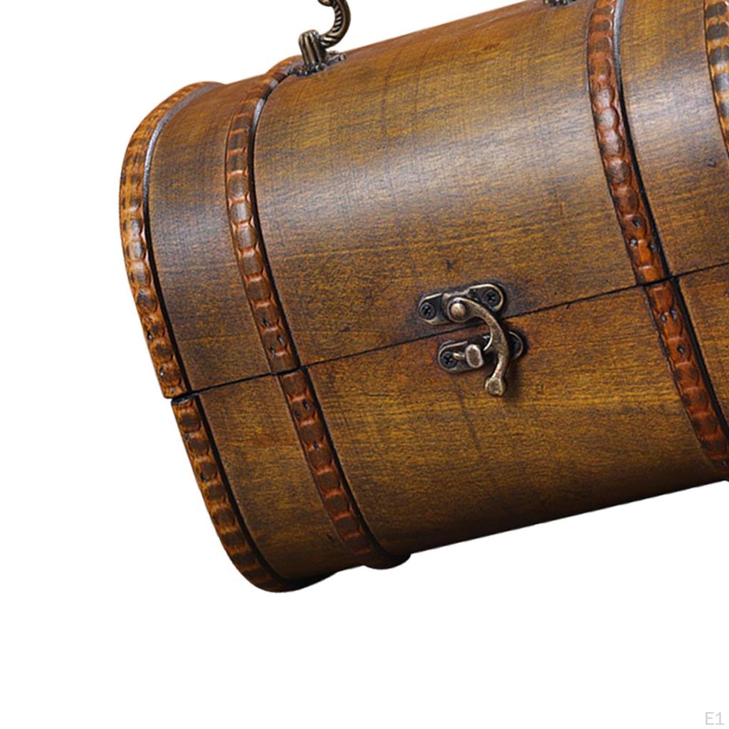 Dekoracyjne pudełko do przechowywania, drewniany organizer na biżuterię, mały prezent, skrzynia na skarby, zawieszka