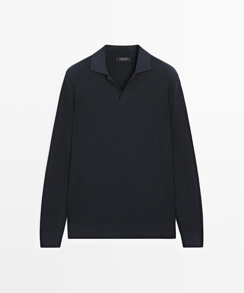 Masimodutti Cotton Blend Knit Jersey Polo