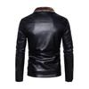 2025 Plush Men's PU Leather Jacket - Thickened, Versatile Lapel Coat for Autumn/Winter
