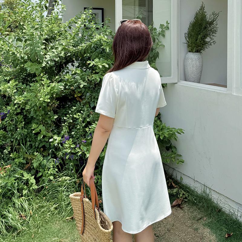 Large Size Women's Clothing Sister Literary Dress Summer New Waist Length Short Skirt 242389
