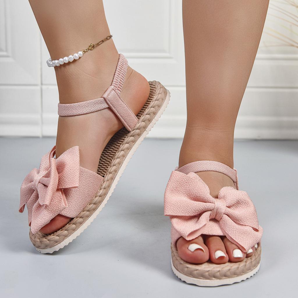 Fashion Women Anti-slip Trend Sandals 2025 New Summer Lightweight Sandals Fashion Beach Casual Slippers Outdoor Bow Tie Flat Shoes Home