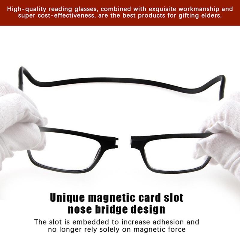 New Folding Neck Hanging Presbyopia Glasses Hd Resin Fashion Magic Magnet Presbyopia Glasses Presbyopic Eyeglasses