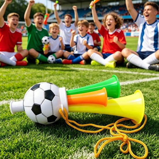 Huaqianguhh 2Pcs Soccer Cheering Horn, 3 Tone Sports Fan Noise Maker, Handheld Football Stadium Trumpet for Game Day, Party Accessory