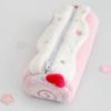1Pc Cute Cream Swiss Roll Plush Pencil Case Large Capacity School Student Stationery Storage Bag