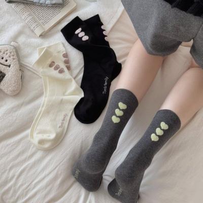 Lady Spring and Autumn Heel Heart To Heart Sweet Wind Show Thin Tube Stack Socks